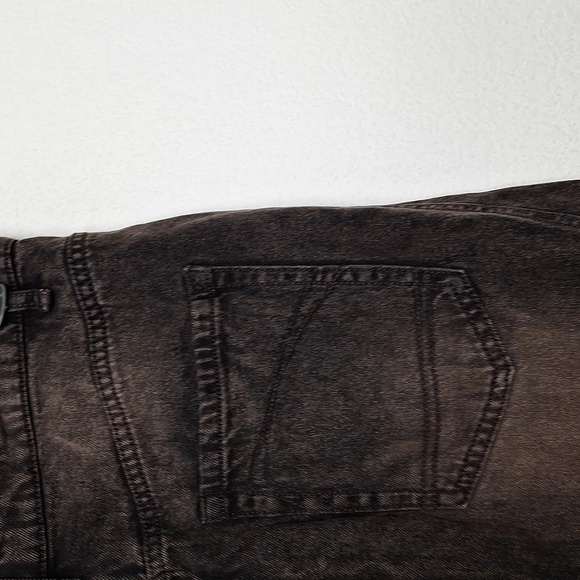 Bershka Acid Washed Gray Grunge Whimsigoth Fringe Hem Denim Longline Skirt Sz 8 - Picture 9 of 12